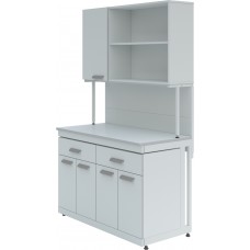 Стол лабораторный с шкафом-надстройкой